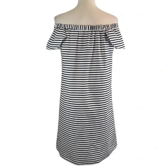 J.Crew Off The Shoulder Striped Dress - Picture 6 of 11